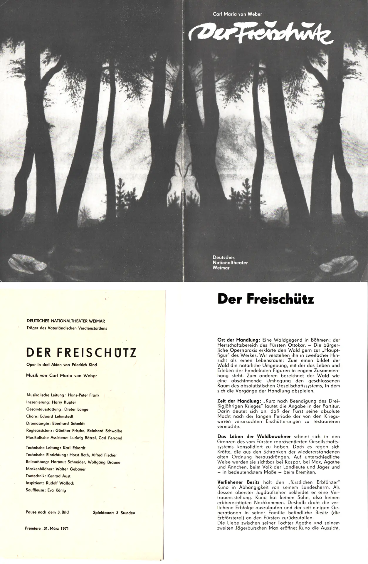 Programmheft Der Freischütz - Deutsches Nationaltheater Weimar Programmheft Der Freischütz - Deutsches Nationaltheater Weimar